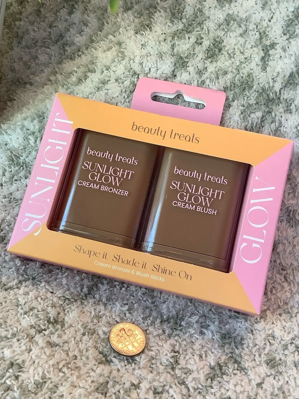Beauty Treats Sunlight Glow Cream Bronzer & Blush Duo Sun Kissed NWT 2x.44 oz.